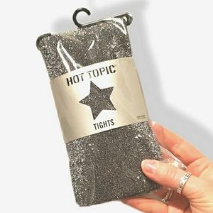 Silver Sparkle Tights from Hot Topic